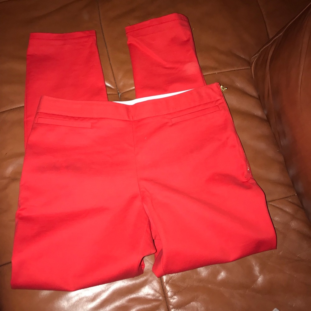 kate spade red skinny ankle pants